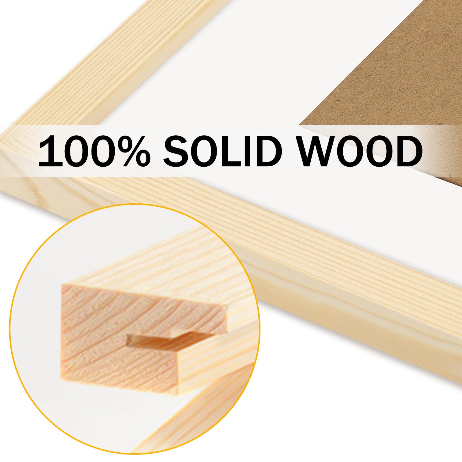 8x10 Grain Picture Frames Natural Solid Wood 4 Pack for Wall Mounting and Tabletop Display